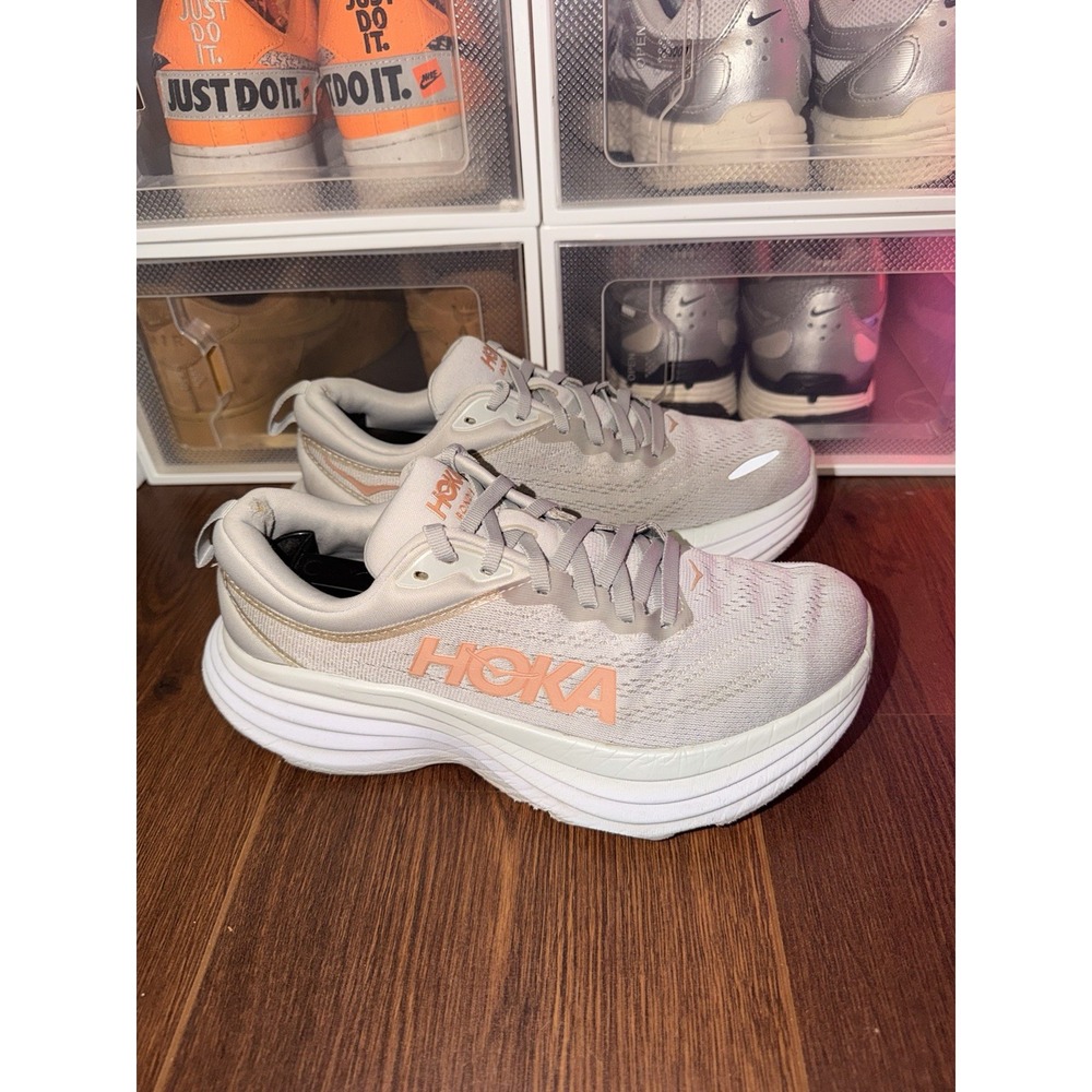 HOKA One One Bondi 8 Running Shoe Harbor Mist Lunar Rock  Woman’s